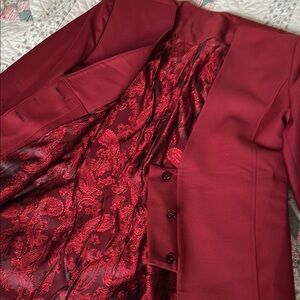Elegant Burgundy Women's Blazer+pants (pantsuit)